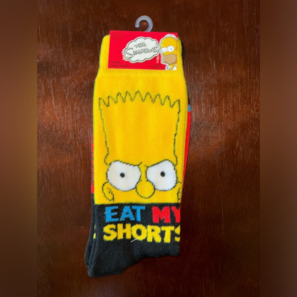 THE SIMPSONS NOVELTY CREW SOCKS NWT MEN’S SHOE SIZE 6-12